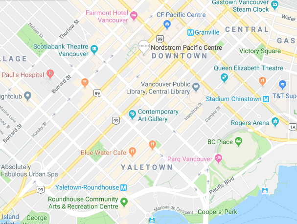 Map of Vancouver Downtown