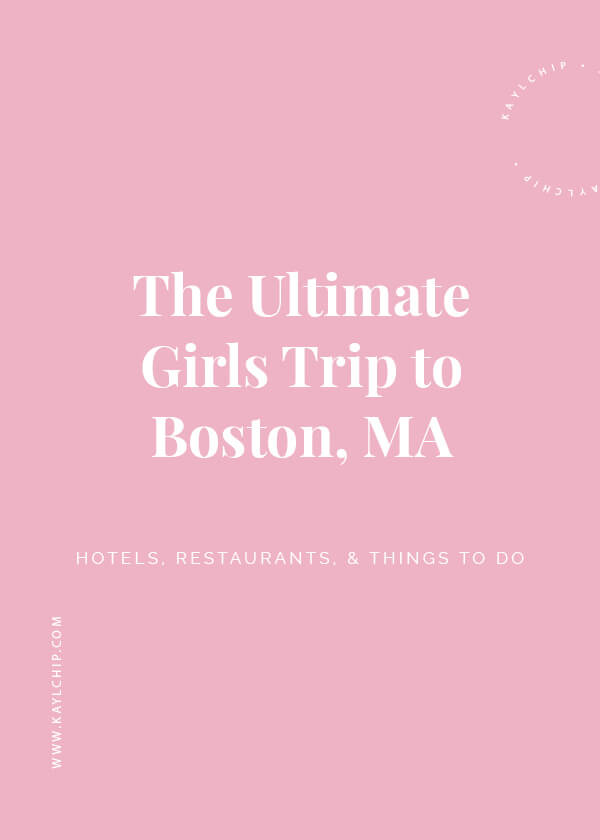 Boston Itinerary Weekend